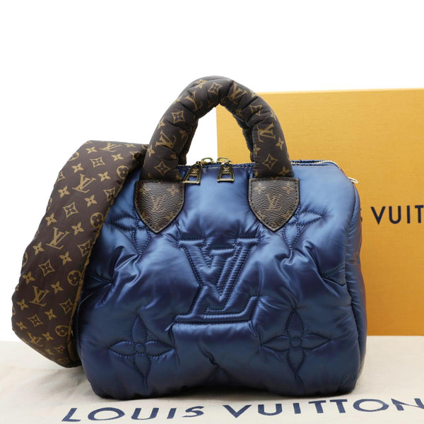LOUIS VUITTON Speedy Pillow Bandouliere 25 Econyl Nylon Crossbody Bag Navy Blue