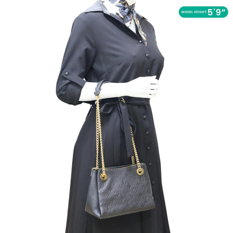 LOUIS VUITTON Surene BB Empreinte Leather Shoulder Bag Black