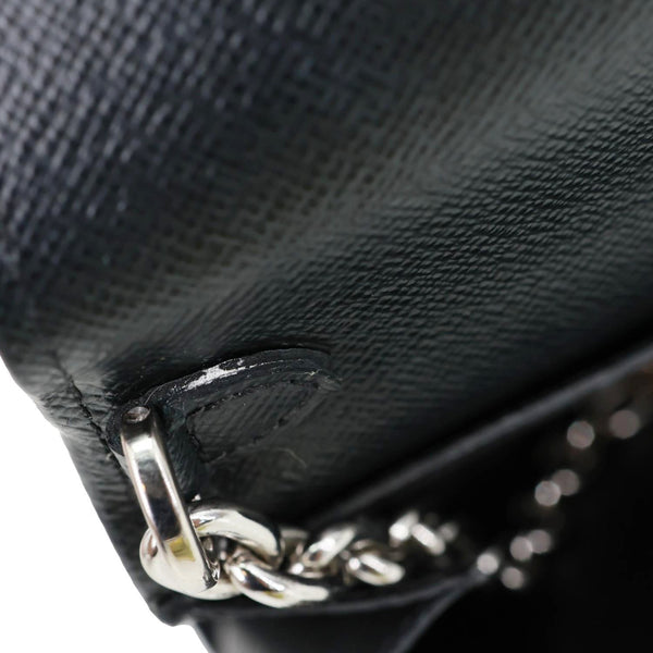 LOUIS VUITTON Twist Epi Leather Chain Wallet Shoulder Bag Black