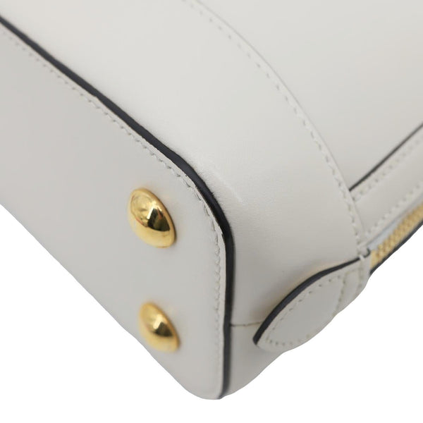 GUCCI Horsebit 1955 Small Leather Top Handle Bag White 621220