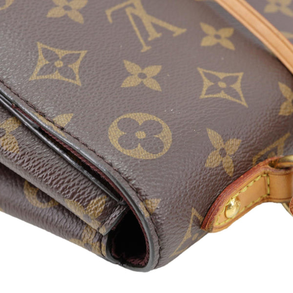 LOUIS VUITTON Cluny MM Monogram Canvas Crossbody Bag Brown