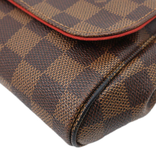 LOUIS VUITTON Favorite MM Damier Ebene Canvas Shoulder Bag Brown
