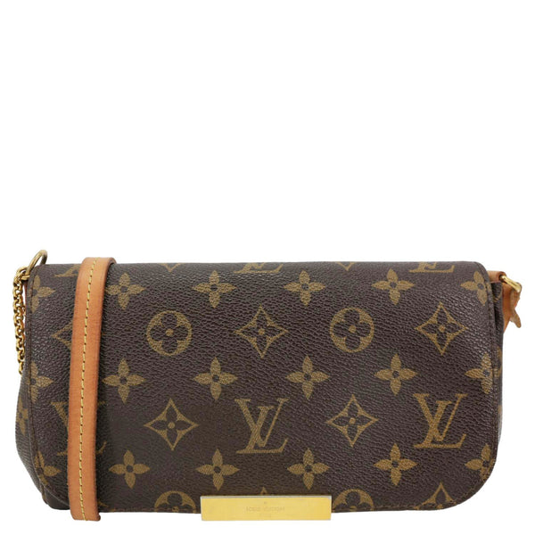 LOUIS VUITTON Favorite PM Monogram Canvas Shoulder Bag Brown