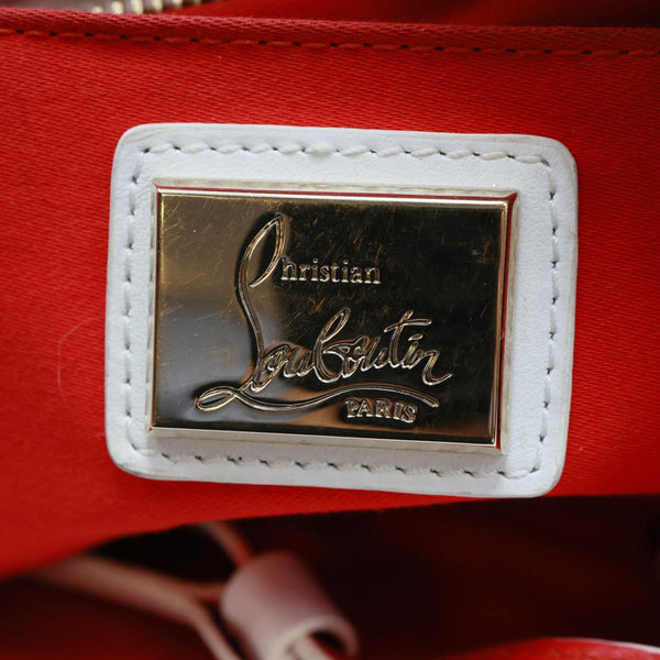 CHRISTIAN LOUBOUTIN LoubiPosh Spiked Leather Clutch Crossbody Bag White
