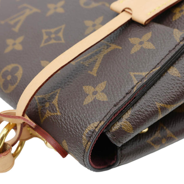 LOUIS VUITTON Cluny MM Monogram Canvas Crossbody Bag Brown