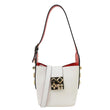 CHRISTIAN LOUBOUTIN Carasky Stud Mini Leather Bucket White