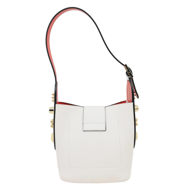 CHRISTIAN LOUBOUTIN Carasky Stud Mini Leather Bucket White