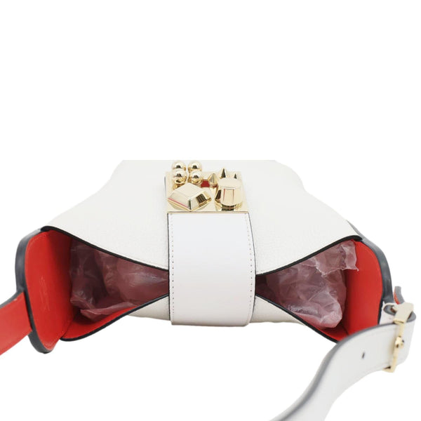 CHRISTIAN LOUBOUTIN Carasky Stud Mini Leather Bucket White