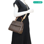 LOUIS VUITTON Cluny MM Monogram Canvas Crossbody Bag Brown