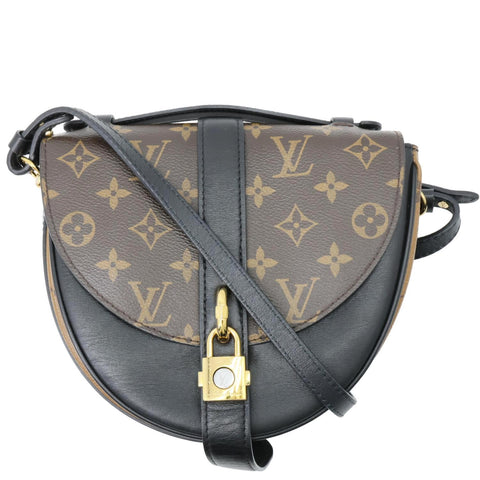 LOUIS VUITTON Chantilly Lock Reverse Monogram Canvas Shoulder Bag Black