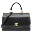 CHANEL Coco Luxe Flap Medium Stitched Leather Shoulder Bag Black