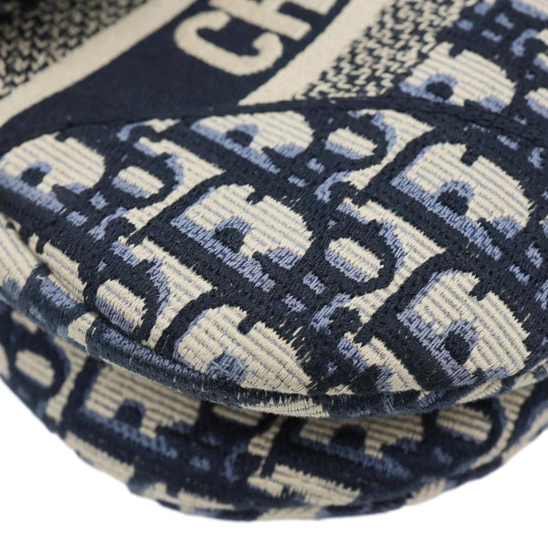 CHRISTIAN DIOR Saddle Oblique Jacquard Belt Crossbody Bag Navy Blue