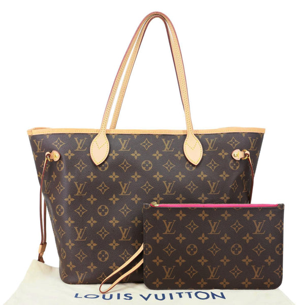 LOUIS VUITTON Neverfull MM Monogram Canvas Tote Bag Brown