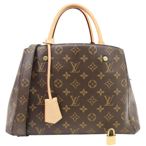 Louis Vuitton Montaigne MM Monogram Canvas Shoulder Bag Brown