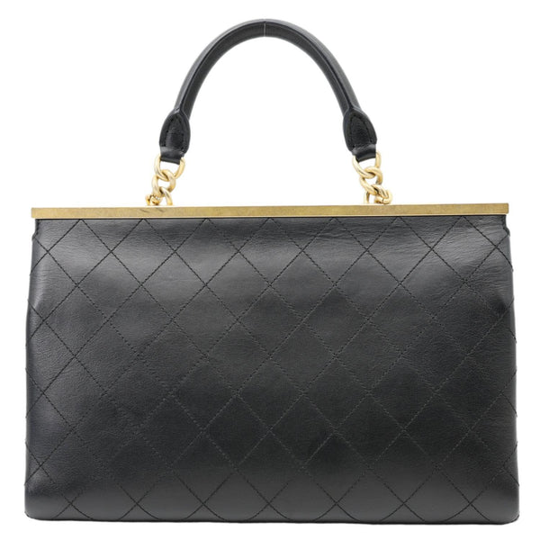 CHANEL Coco Luxe Flap Medium Stitched Leather Shoulder Bag Black