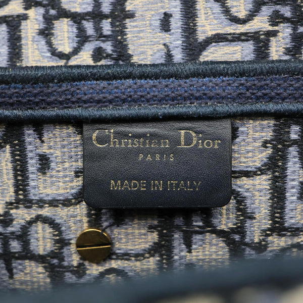 CHRISTIAN DIOR Saddle Oblique Jacquard Belt Crossbody Bag Navy Blue