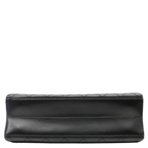 CHANEL Coco Luxe Flap Medium Stitched Leather Shoulder Bag Black