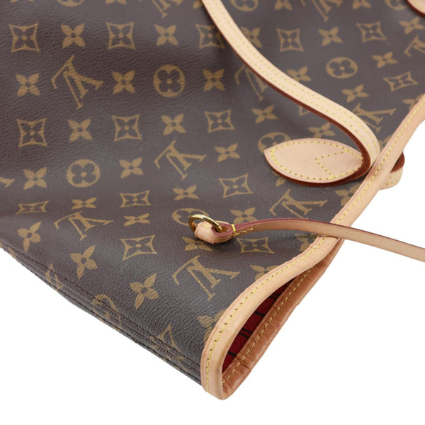 LOUIS VUITTON Neverfull MM Monogram Canvas Tote Bag Brown