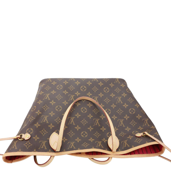 LOUIS VUITTON Neverfull MM Monogram Canvas Tote Bag Brown