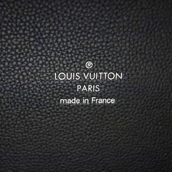 LOUIS VUITTON Hina MM Mahina Leather Tote Shoulder Bag Black