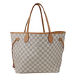 LOUIS VUITTON Neverfull MM Damier Azur Shoulder Bag Rose Ballerine
