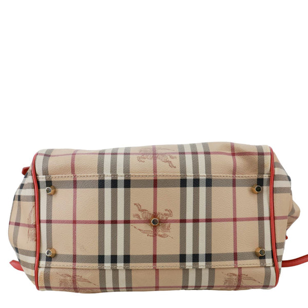 BURBERRY Canterbury Haymarket Check Canvas Tote Bag Beige