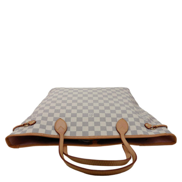 LOUIS VUITTON Neverfull MM Damier Azur Shoulder Bag Rose Ballerine