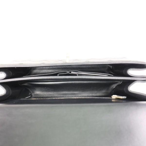 CHANEL Coco Luxe Flap Medium Stitched Leather Shoulder Bag Black