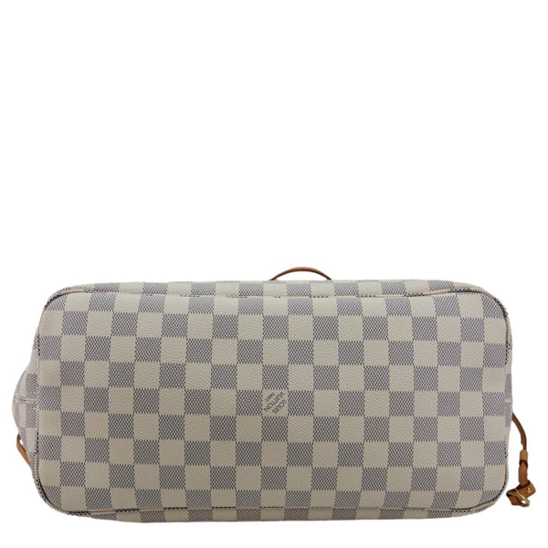 LOUIS VUITTON Neverfull MM Damier Azur Shoulder Bag Rose Ballerine