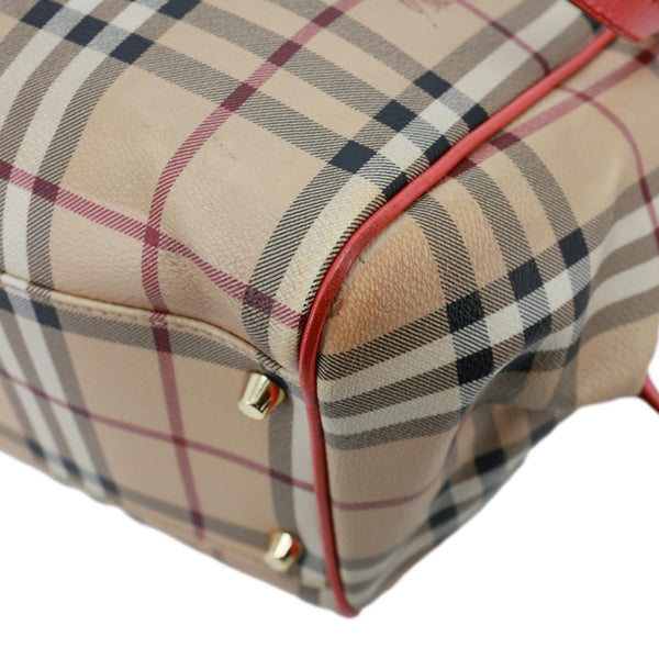 BURBERRY Canterbury Haymarket Check Canvas Tote Bag Beige