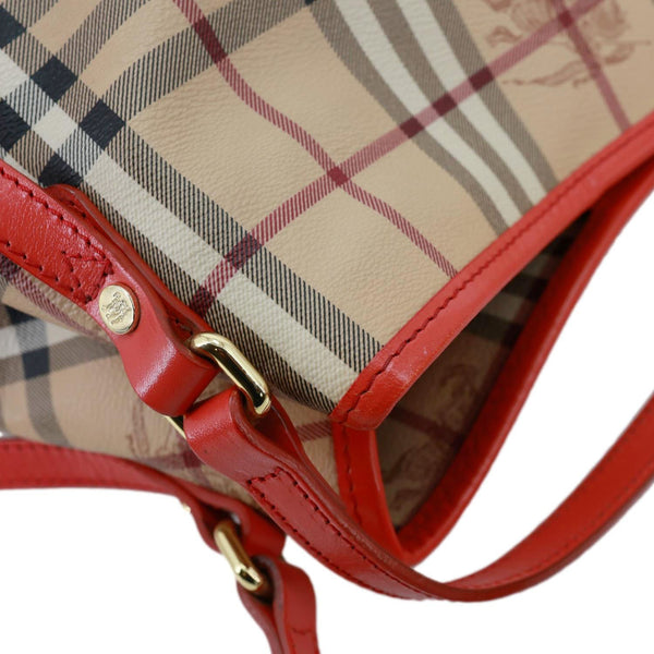 BURBERRY Canterbury Haymarket Check Canvas Tote Bag Beige