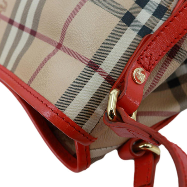 BURBERRY Canterbury Haymarket Check Canvas Tote Bag Beige