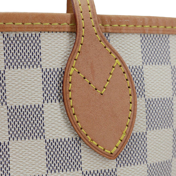 LOUIS VUITTON Neverfull MM Damier Azur Shoulder Bag Rose Ballerine