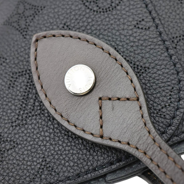 LOUIS VUITTON Hina MM Mahina Leather Tote Shoulder Bag Black