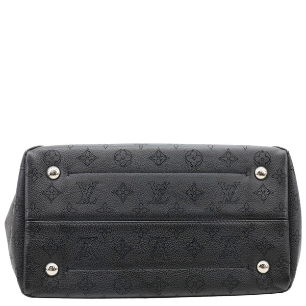 LOUIS VUITTON Hina MM Mahina Leather Tote Shoulder Bag Black