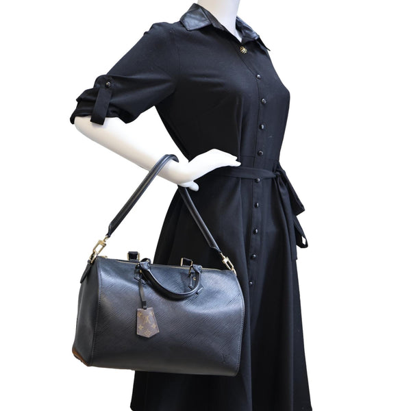Louis Vuitton  Speedy Soft Speedy 30 Epi Leather Satchel Bag Black