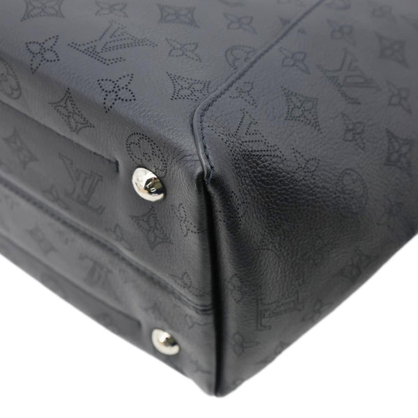 LOUIS VUITTON Hina MM Mahina Leather Tote Shoulder Bag Black