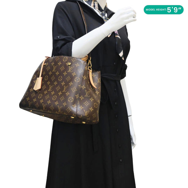 Louis Vuitton Montaigne MM Monogram Canvas Shoulder Bag Brown
