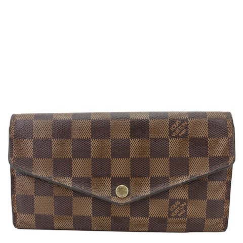 LOUIS VUITTON Sarah Damier Ebene Wallet Brown