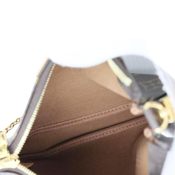 LOUIS VUITTON Pochette Accessoires Mini Monogram Canvas Chain Pouch Brown