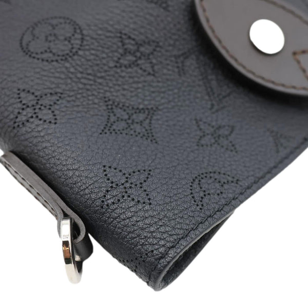 LOUIS VUITTON Hina MM Mahina Leather Tote Shoulder Bag Black