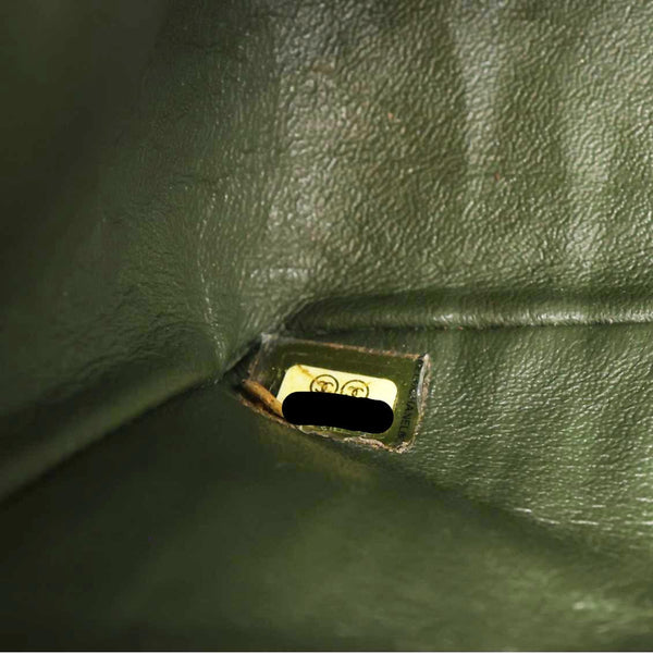 CHANEL Classic Jumbo Double Flap Quilted Lambskin Leather Shoulder Bag Green