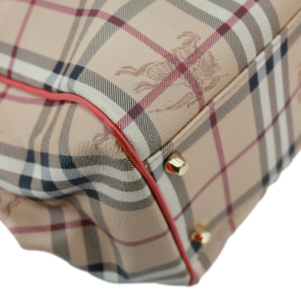 BURBERRY Canterbury Haymarket Check Canvas Tote Bag Beige