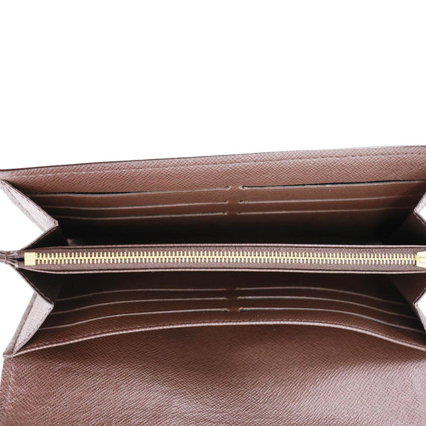 LOUIS VUITTON Sarah Damier Ebene Wallet Brown