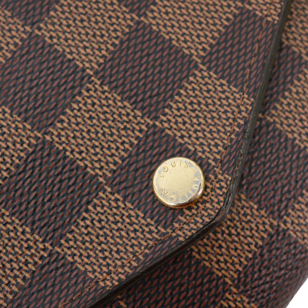 LOUIS VUITTON Sarah Damier Ebene Wallet Brown