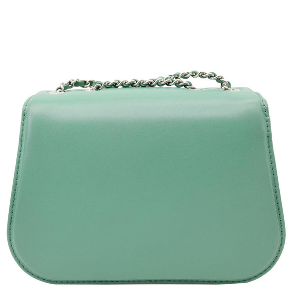 CHANEL Braided Chic Flap Leather Crossbody Bag Green