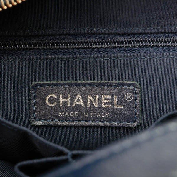 CHANEL Gabrielle Tweed Crossbody Bag Navy Blue