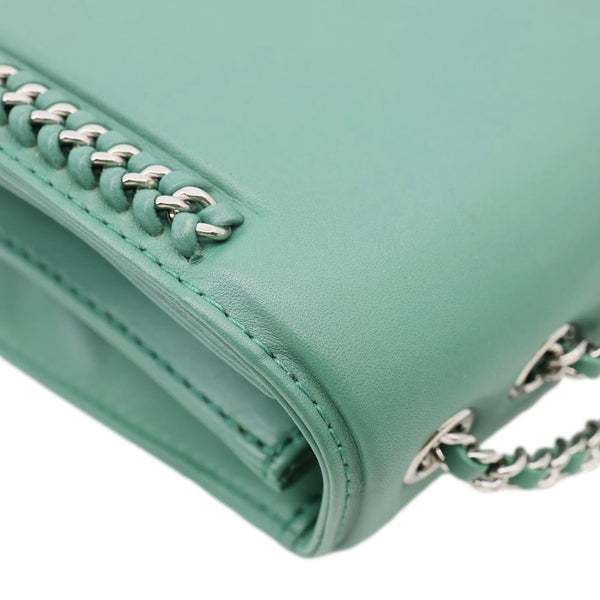 CHANEL Braided Chic Flap Leather Crossbody Bag Green