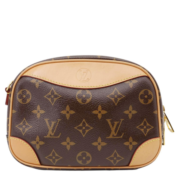 LOUIS VUITTON Deauville Mini Monogram Canvas Shoulder Bag Brown