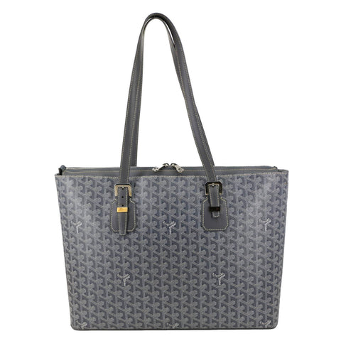 GOYARD Okinawa PM Chevron Print Canvas Tote Bag Grey